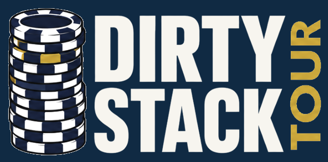 DirtyStack Tour primary lockup reversed on Deep Navy