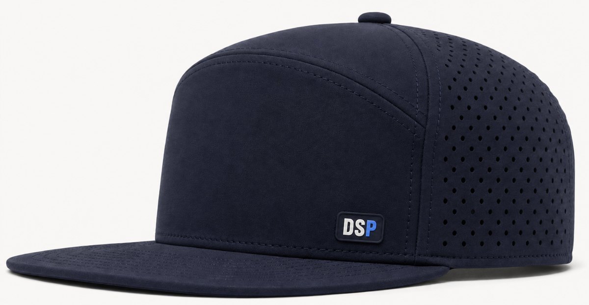 Navy performance cap with DSP patch